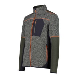 CMP | Pile knit-tech jacquard inserti su spalle - Olive/Antracite