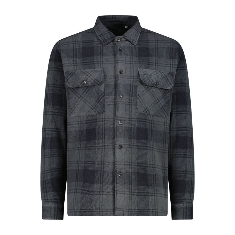 CMP | Camicia a manica lunga in pile stampato Uomo - Grigio