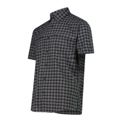 CMP | Camicia a maniche corte con fantasia Check Uomo - Grey/Antracite